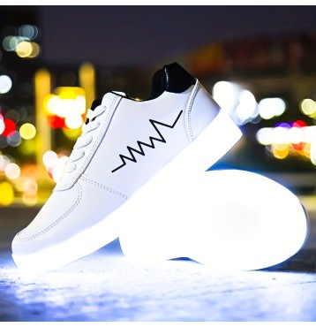 Women's Colorful Luminous Sneakers, Lace Up Low-top Lightweight Outdoor Shoes, Casual Sporty Footwear