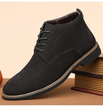 Men's Fashion Round Toe Lace-Up Dress Shoes, Non-Slip Formal Shoes For Wedding Party Business