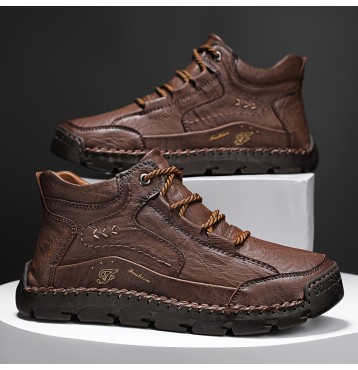 Men's Casual Stitching Sneakers, Breathable Anti-slip Lace-up Walking Shoes For Outdoor, Spring Summer And Autumn