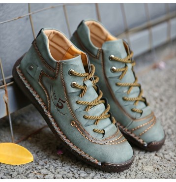 Men's Handmade Stitching Casual Shoes Outdoor Ankle Boots, Walking Sneakers